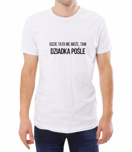 Biała męska koszulka gdzie tata nie może