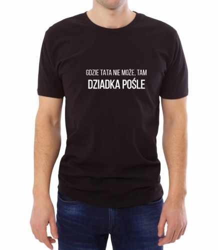Czarna męska koszulka gdzie tata nie może