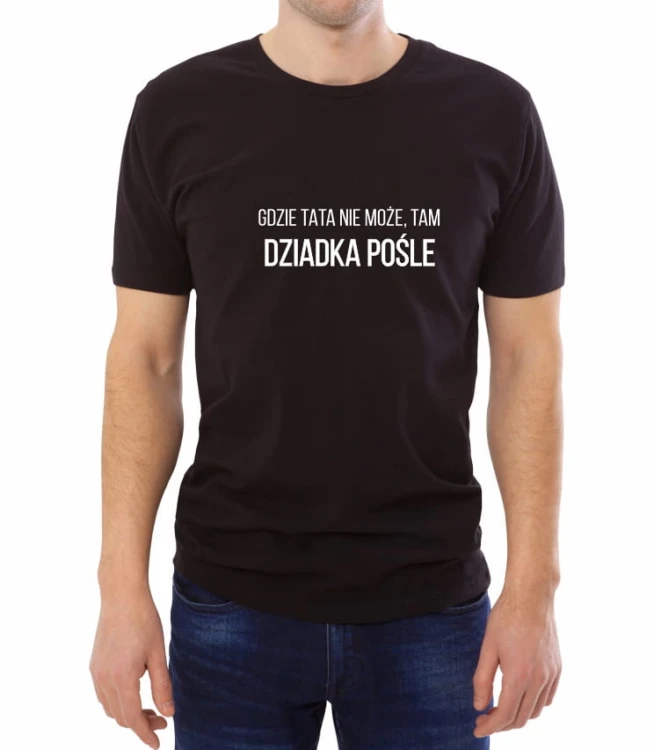 Czarna męska koszulka gdzie tata nie może