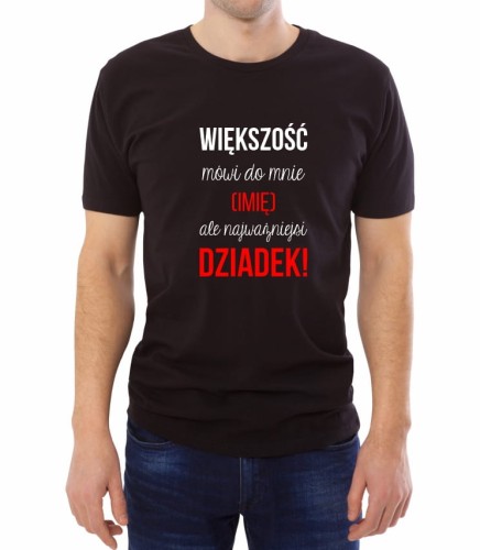 Czarna męska koszulka najważniejsi mówią dziadek