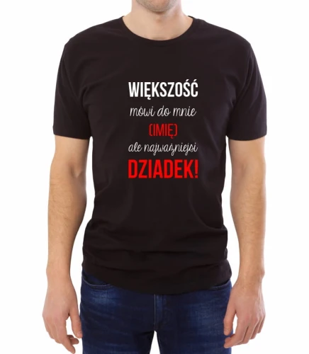 Czarna męska koszulka najważniejsi mówią dziadek