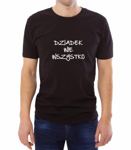 Czarna koszulka dziadek wie wszystko