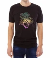 Czarny męski T-shirt z sercem i żyłami zmienionymi w gałęzie drzewa