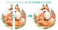 Podział naklejki lis na polanie w rozmiarze XXL