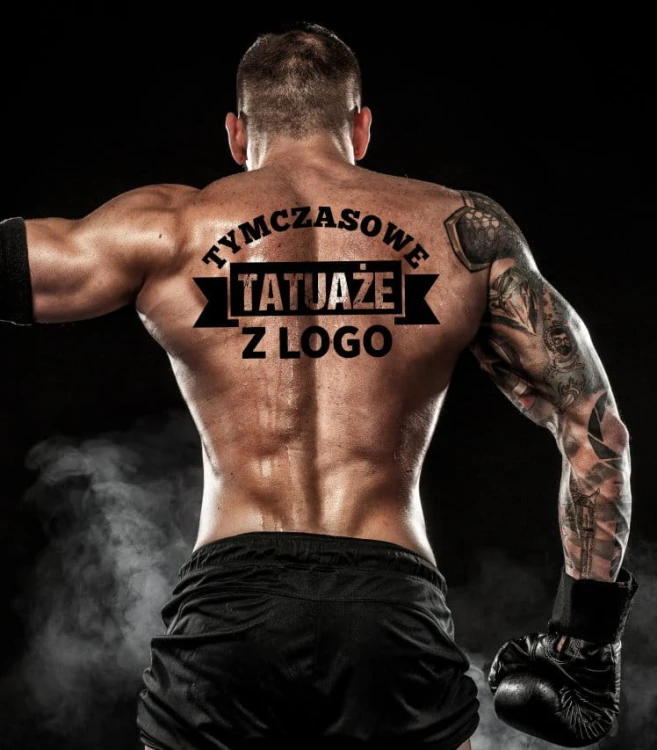 Naklejki na ciało z logo sponsora na walki MMA, gale bokserskie, zawody sportowe