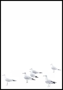 Plakat mewy na śniegu