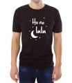 Czarny T-shirt dla niego z tekstem ho no lulu