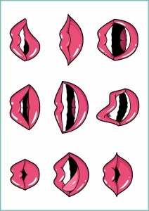 Tatuaże tymczasowe lip tattoo set