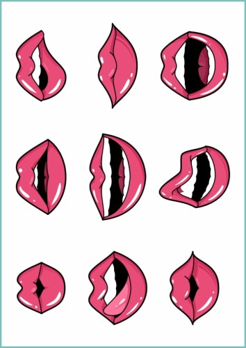 Tatuaże tymczasowe lip tattoo set