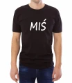 Czarny T-shirt dla niego z napisem miś