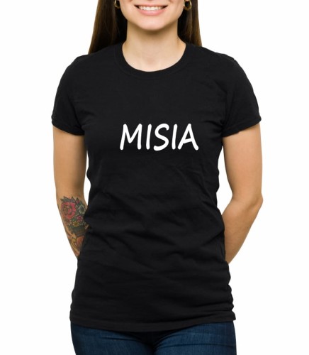 Czarna damska koszulka misia
