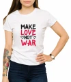 Biała koszulka damska make love not war