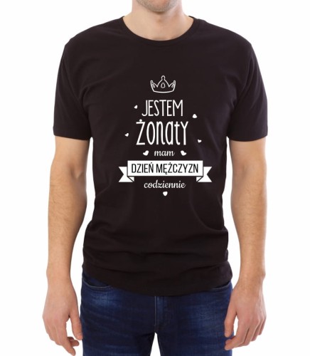 Czarna koszulka jestem żonaty