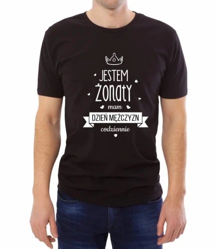 Czarna koszulka jestem żonaty