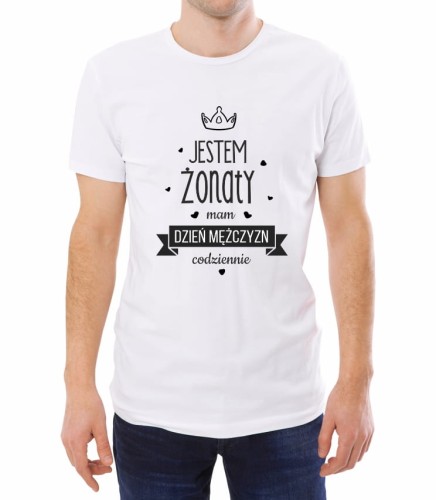 Biała koszulka jestem żonaty