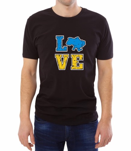 Czarna męska koszulka love Ukraine