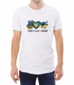 Biała męska koszulka peace love Ukraine