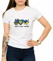 Biała damska koszulka peace love Ukraine