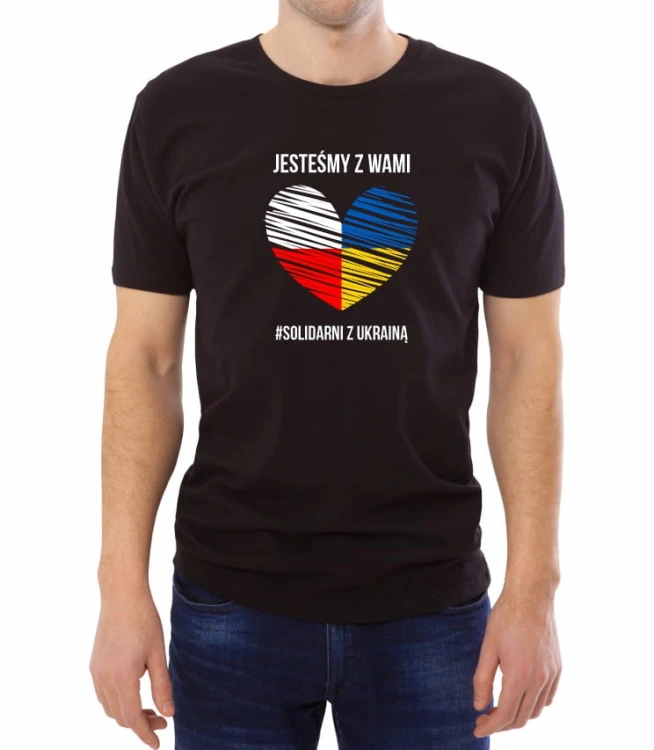 Czarna męska koszulka jesteśmy z wami