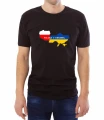Czarna męska koszulka Polska z Ukrainą