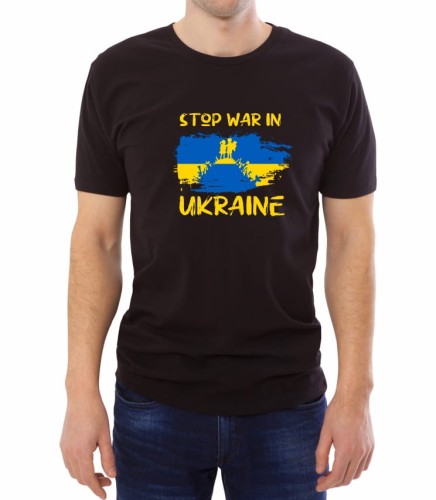 Czarna męska koszulka stop the war 07