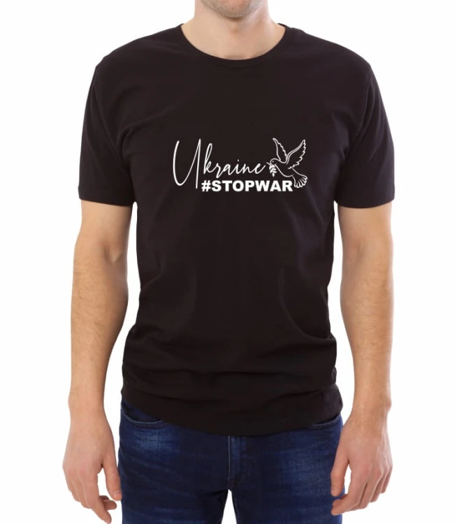 Czarna męska koszulka stop the war 08