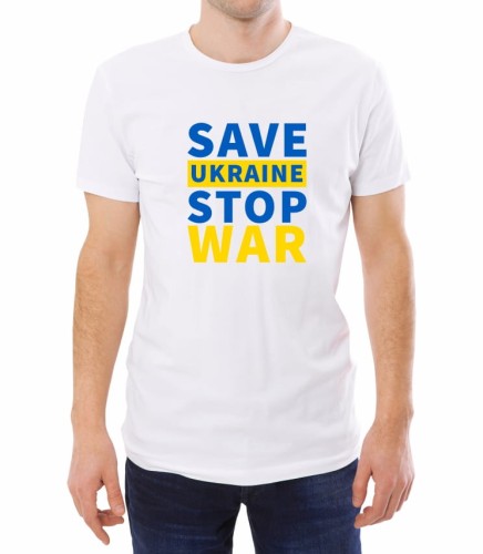 Biała męska koszulka stop the war 10
