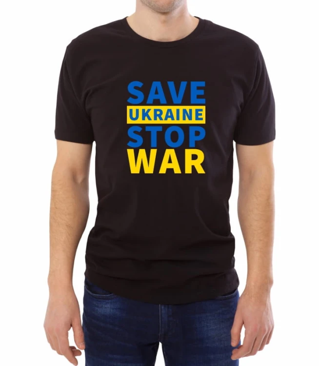 Czarna męska koszulka stop the war 10