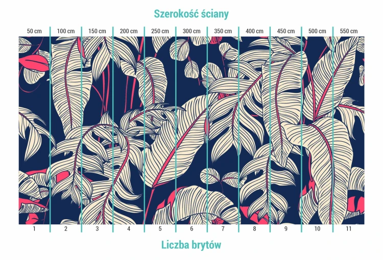 Fototapeta rośliny tropikalne na niebieskim tle - bryty