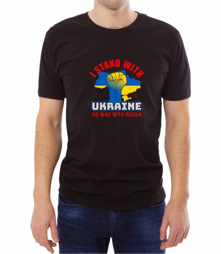 Czarna męska koszulka stand with Ukraine 03