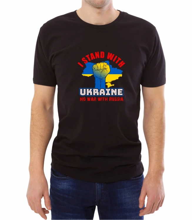 Czarna męska koszulka stand with Ukraine 03