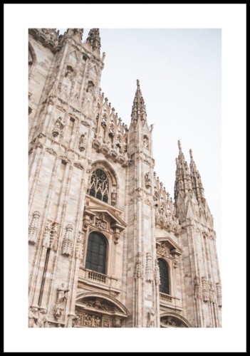 Plakat duomo Milano z białym marginesem
