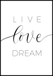 Plakat live love dream