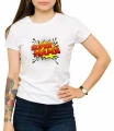 Biała koszulka super mama 02