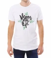 Biała męska koszulka vegan for life