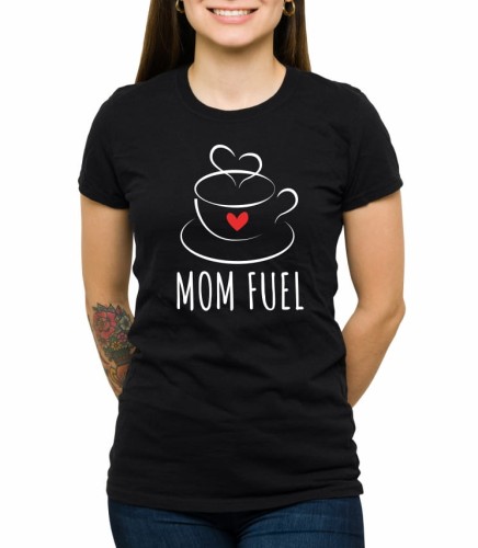 Czarna koszulka mom fuel