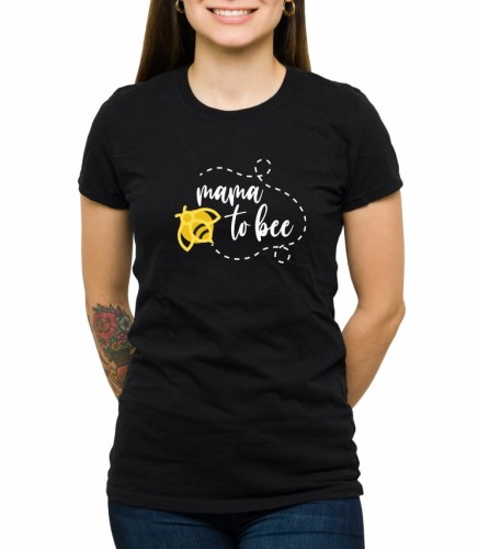 Czarna koszulka mama to bee