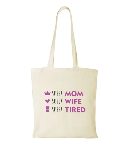 Torba bawełniana super mom wife tired
