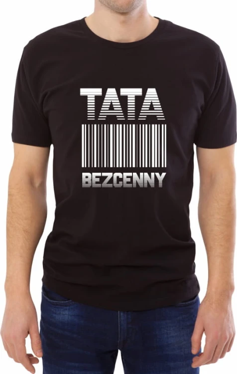 Czarna koszulka męska bezcenny tata