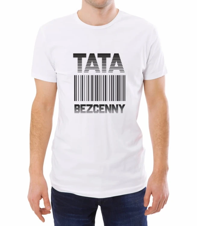 Biała koszulka męska bezcenny tata