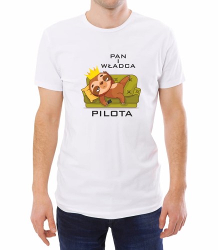 Biała koszulka pan i władca pilota