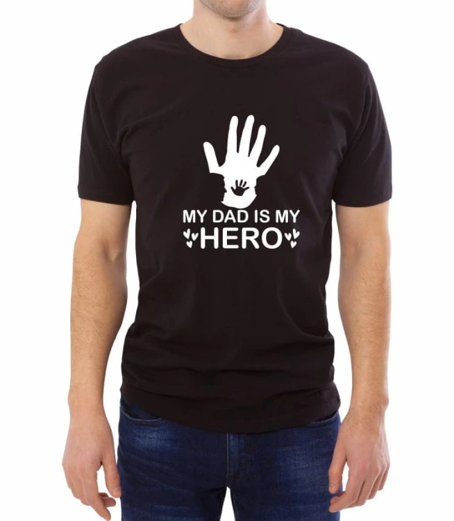 Czarna koszulka my dad is my hero