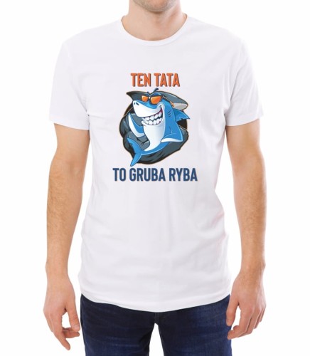Biała koszulka gruba ryba