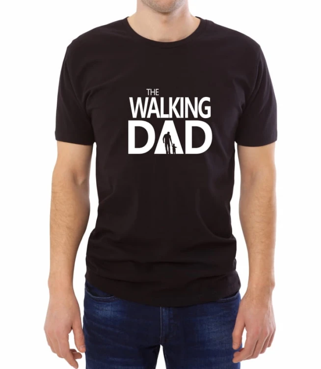 Czarna koszulka the walking dad 01