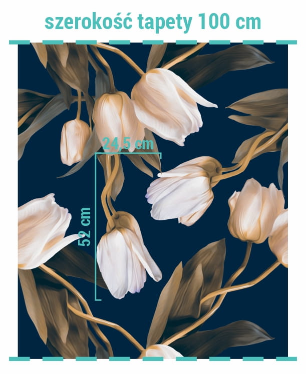 Wymiary na tapecie w tulipany