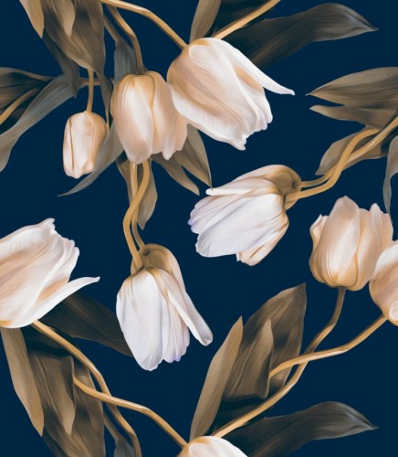 Tapeta kremowe tulipany