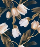 Próbka tapety kremowe tulipany