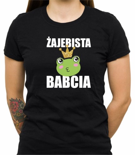Czarna koszulka żajebista babcia