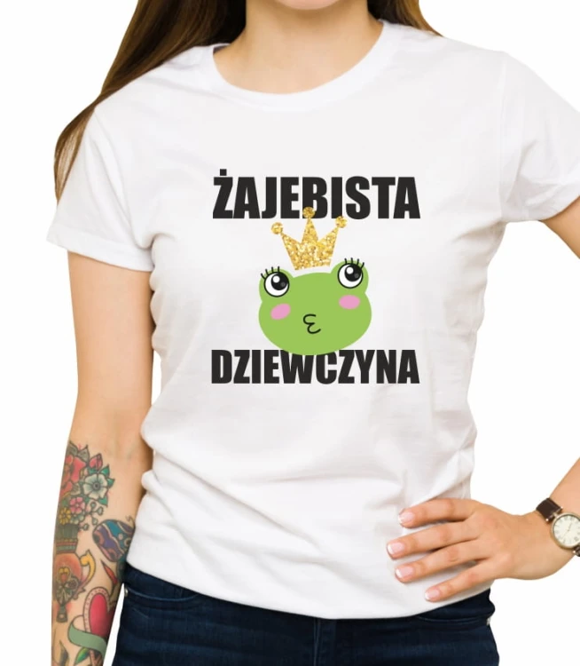Biała koszulka żajebista dziewczyna