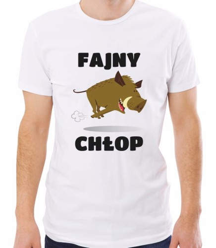 Biała koszulka fajny chłop
